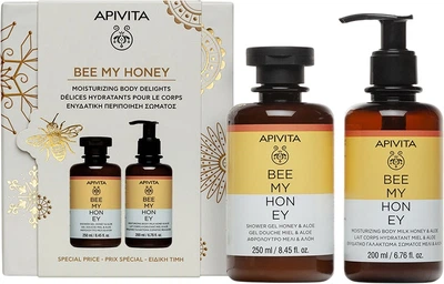 Набір косметики для догляду за тілом Apivita Bee My Honey Гель для душу 250 мл + Молочко для тіла 200 мл (5201279103569)