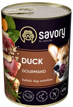 Вологий корм для дорослих собак Savory з качкою 400 г (30471) (4820232630471)