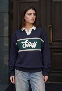 Женский свитшот стаф нулевой оверсайз флисовый с логотипом Staff nul logo oversize fleece XS-S (406123)