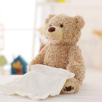 Ведмедик для мовлення Peekaboo Bear коричневий 30 см, музичний та інтерактивний
