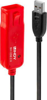Kabel Lindy USB-A - USB-A 2.0 8 m Black (4002888427807)