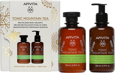 Набор косметики по уходу за телом Apivita Tonic Montain Tea Гель для душа 250 мл + Молочко для тела 200 мл (5201279103552)