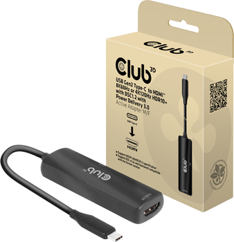 Adapter Club3D USB Type C - HDMI Black (8719214472610)