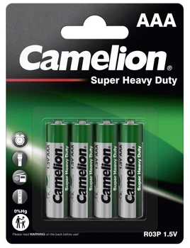 Батарейка Camelion Super Heavy Duty Green AAA/R03 BP4 4 шт (10000403) (4260033156327)