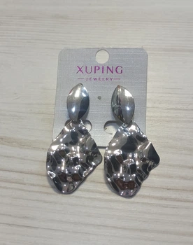 Сережки Xuping медичний сплав абстрактна геометрія сріблясті