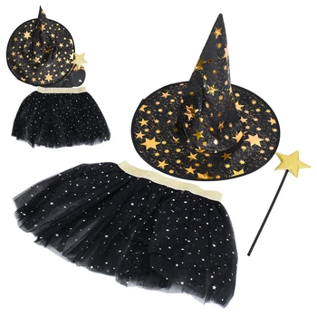 Костюм для свята Хелловін - спідниця, чарівна паличка та капелюх MK6000