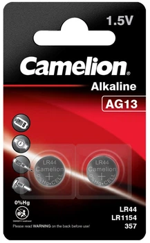 Bateria Camelion Alkaline AG13 / LR44 Button cell BP2 2 szt (12050213) (4260216454615)