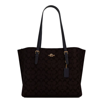 Сумка женская Coach Mollie Tote Bag In Signature Canvas Gold/Brown Black