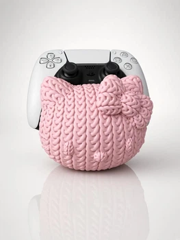 Настольная подставка для геймпада DualSense PS5 в стиле Hello Kitty (вязаная текстура) / Держатель джойстика