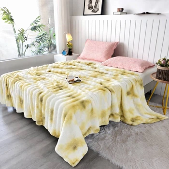 Плед микрофибра 200*230 см желтый пятнистый COLORFUL HOME 1012 №4