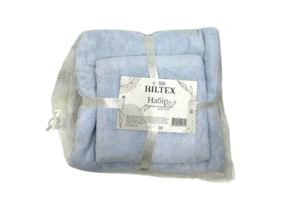 Набір рушників BILTEX гладкофарбованих 35*75 / 70*140 Блакитний