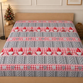 Простынь без резинки Бязь Christmas Comfort 110*160 см Красный/Серый
