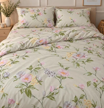 Комплект постільної білизни Бязь Floral Watercolor 110х140 см Бежевий