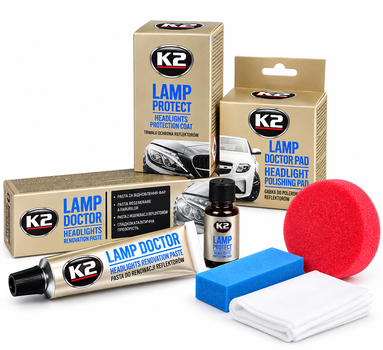 Набір для відновлення та полірування фар K2 Lamp Doctor + Lamp Protect