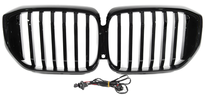Ноздри решетка радиатора 1 Bar LED чёрный глянец для BMW X5 G05 2023+