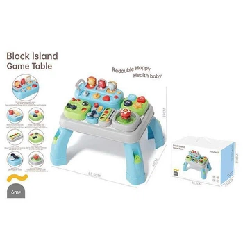 Игровой музыкальный столик, мелодии, песни на английском языке, звуки, геометрический сортер, бизиборд (2603)