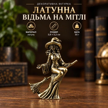 Фігурка «Відьма на мітлі» 3,8 × 5,2 см, 30 г