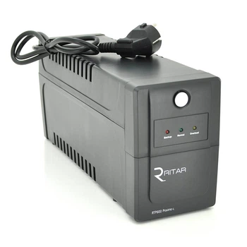 ДБЖ Ritar RTP600 (360W) Proxima-L, LED, AVR, 2st, 2xSCHUKO socket, 1x12V7Ah, plastik Case. NEW! (UG-5843)