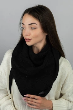 Косинка-бактус в'язана Braxton «Аргайл» (7272), чорний