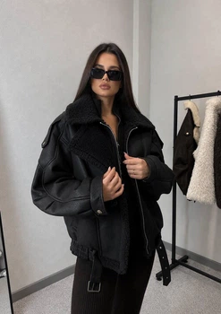 Зимова дублянка-авіатор з хутром L Total Black