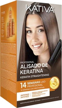Набір для випрямлення волосся Kativa Keratin Professional Brazilian Шампунь 50 мл + Маска 150 мл + Кондиціонер 30 мл + Рукавички (7750075069077)