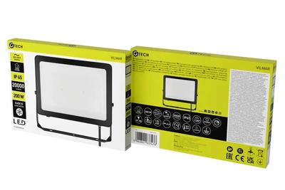 Прожектор G-TECH VILMAR LED, 200W, 20000lm, 6400K, AC220-240V, IP65, чорний - GT-VILM200W-64