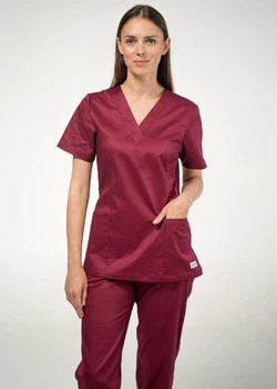 Женская медицинская рубашка STUGA MEDICAL бордовая (7700301) S