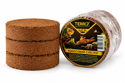 Кокосовый субстрат для террариума TerriX (кокос прессованный) - 3х0,9л