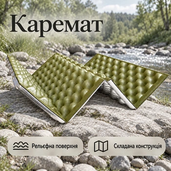 Туристический складной коврик сидушка Lesko GC004 40*30*1,8 см Army Green каремат для кемпинга