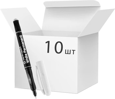 Набір перманентних маркерів Centropen Білий 1.2 мм 10 шт (8595013634066)