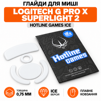 Тефлоновые глайды Hotline Games ICE для Logitech G PRO X Superlight 2