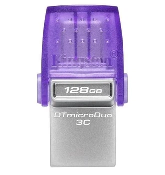 Флеш накопичувач Kingston DataTraveler microDuo 3C Type C / USB 3.2 Gen 1 128GB Purple