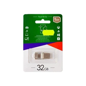 Флеш накопичувач T&G Metal TG104 Type C / USB 2.0 32GB Silver