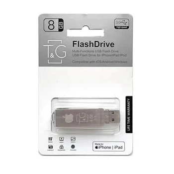 Флеш накопичувач T&G TG004IOS Lightning / / microUSB USB 3.0 8GB Silver