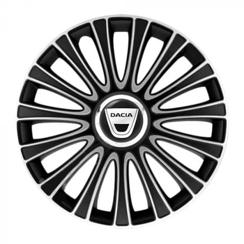 Автомобильные колпаки 4 Racing Le Mans Pro Silver&Black R13 с логотипом Dacia (4 шт.)