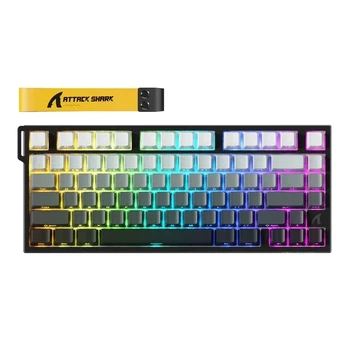Магнитная клавиатура Attack Shark R82 HE Black Gradient, 75%, Hall Effect, Rapid Trigger, 8000 Гц опроса, RGB подсветки