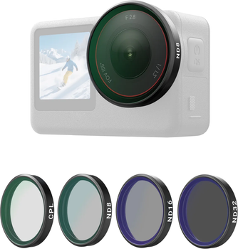 Zestaw filtrow Telesin CPL/ND8/ND16/ND32 dla DJI Osmo Action 6 4 szt (6974944466823)