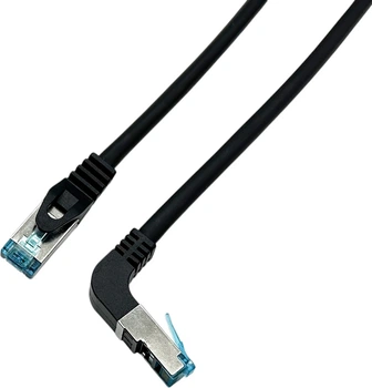 Patchcord kątowy Equip Cat 6a S/FTP (S-STP) RJ-45 0.5 m Black (4015867235218)