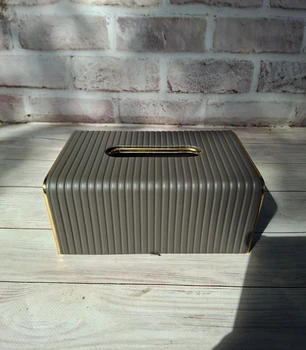 Салфетница Yiwu HP-3-203G из экокожи 20х13х9 см Серый