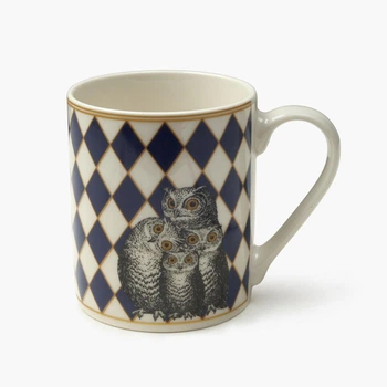 Кружка MBM HOME "Graphic Ritual" 340 мл синяя с белым (KP-156 BLUE/WHITE)