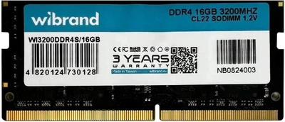 Пам'ять SO-DIMM, DDR4, 16Gb, 3200 MHz, Wibrand, 1.2V, CL22 (WI3200DDR4S/16GB)