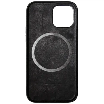 Чохол (Leather Case) для iPhone 12 Mini з MagSafe Чорний
