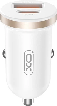 Ładowarka samochodowa XO CC56 Plastic mini A+C single port 30W White (6920680848225)