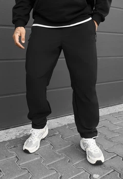 Мужские штаны стаф черные карго утепленные на флисе Staff cargo do black fleece XL (406389)