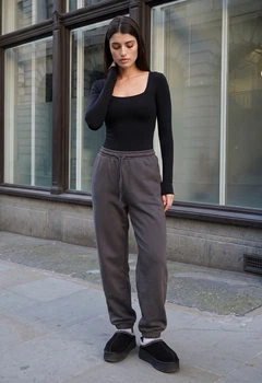 Женские спортивные штаны стаф темно-серые на флисе Staff yo dark gray fleece M (406386)