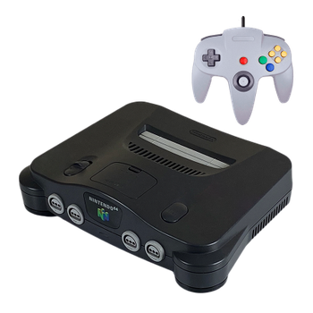 Набір Консоль Nintendo N64 FAT Europe Charcoal Grey Без Геймпада Б/У + Геймпад Дротовий RMC Grey 1.7m