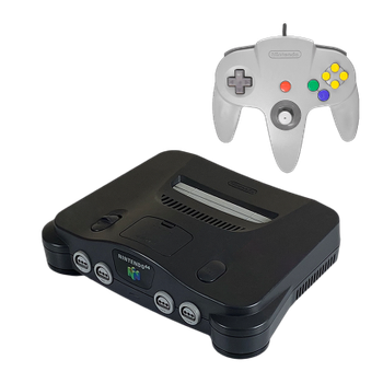 Набір Консоль Nintendo N64 FAT Europe Charcoal Grey Без Геймпада Б/У + Геймпад Дротовий Grey 1.8m