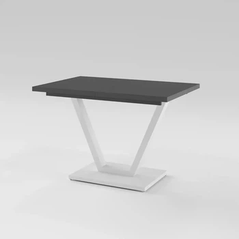Стіл RomaxMebli Vegas Slide 140(180)x85x75 см Антрацит, білі ніжки