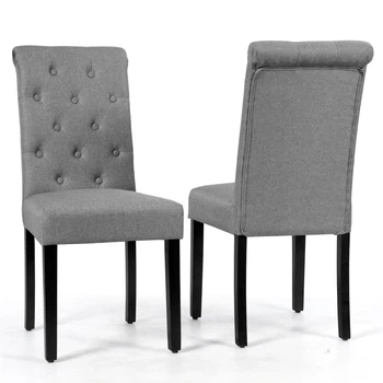 Комплект из 2 обеденных стульев, 45,5×61×100 см, цвет: серый Costway