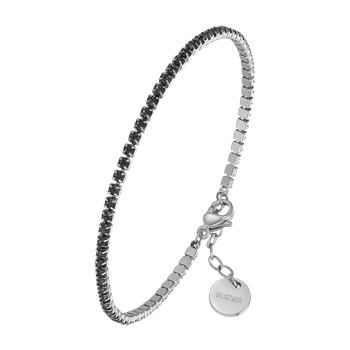 Жіночий браслет Burker Watches Ava Petite сріблястий з чорним декором (JBAPSB)